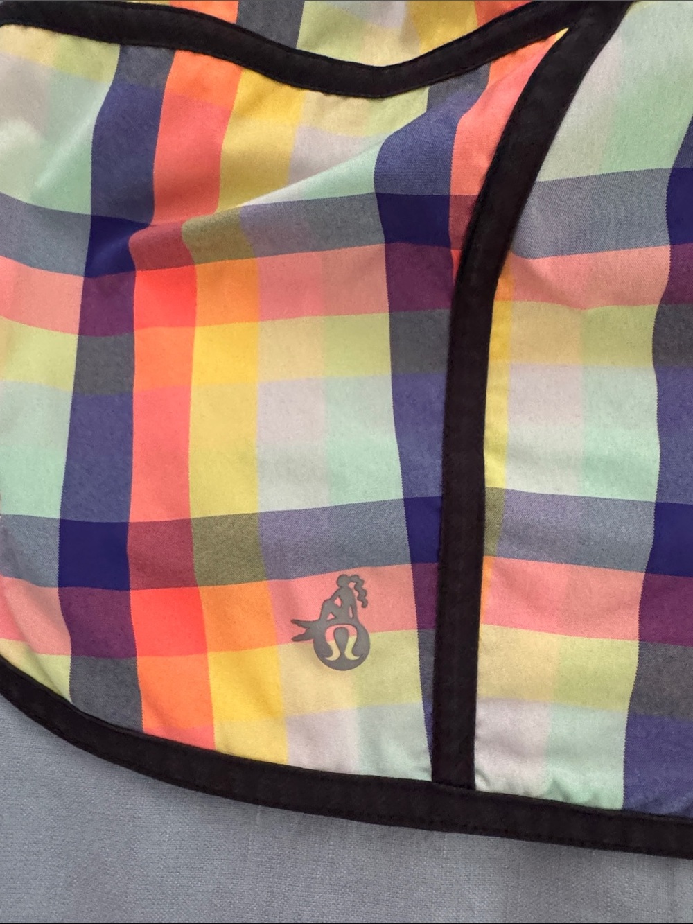 lululemon Neon Plaid Tracker 5 sho Athletic Shorts with liner 4” inseam - Picture 2 of 6